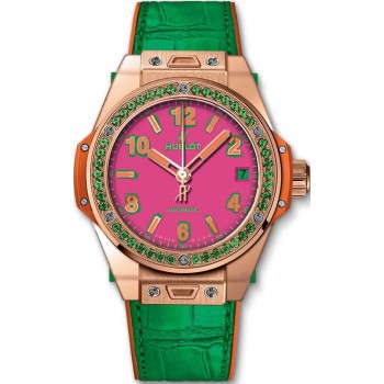 Replika Uhr Hublot Big Bang One Click Pop Art King Gold Apple 465.OG.7398.LR.1222.POP16