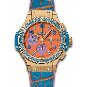 Replika Uhr Hublot Big Bang Pop Art Gelbgold Blau 341.VL.4789.LR.1207.POP15