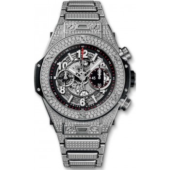 Replik-Uhr Hublot Big Bang Unico Titanium Pave Armband 411.NX.1170.NX.3704