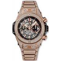 Replica Uhren Hublot Big Bang Unico König Gold Pave Armband 411.OX.1180.OX.3704