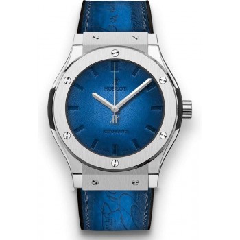 Replika Uhr Hublot Classic Fusion Berluti Blau 511.NX.050B.VR.BER16