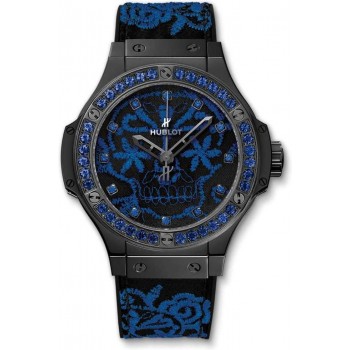 Replik-Uhr Hublot Big Bang Broderie Sugar Skull Fluo Kobaltblau 343.CL.6590.NR.1201