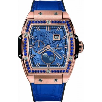 Replika Uhr Hublot Spirit of Big Bang King Gold Dunkelblau 647.OX.5181.LR.1201