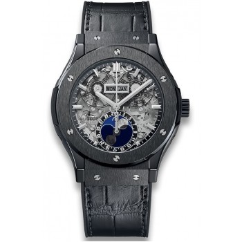 Replika Uhr Hublot Classic Fusion Aerofusion Moonphase Black Magic 517.CX.0170.LR