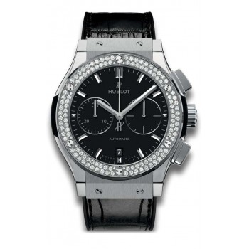 Replik-Uhr Hublot Classic Fusion Chronograph Titan Diamanten 521.NX.1171.LR.1104