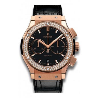 Replica Uhren Hublot Classic Fusion Chronograph King Gold Diamond 521.OX.1181.LR.1104