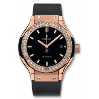 Replika Uhr Hublot Classic Fusion King Gold Diamanten 33mm 582.OX.1180.RX.1204