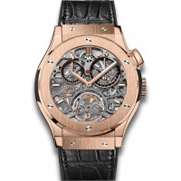 Replica Uhren Hublot Classic Fusion Tourbillon Skeleton King Gold 506.OX.0180.LR