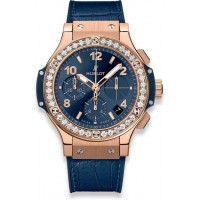 Replica Uhren Hublot Big Bang Gold Blaue Diamanten 41mm 341.PX.7180.LR.1204