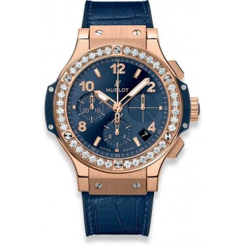 Replica Uhren Hublot Big Bang Gold Blaue Diamanten 41mm 341.PX.7180.LR.1204