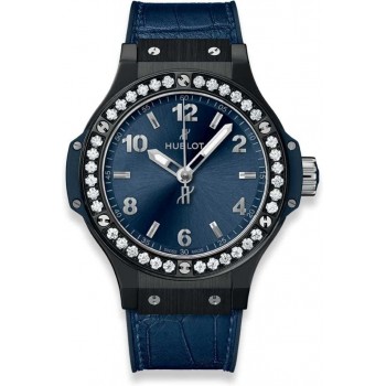 Replica Uhren Hublot Big Bang Keramik Blaue Diamanten 38mm 361.CM.7170.LR.1204