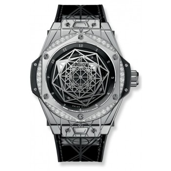 Replik-Uhr Hublot Big Bang One Click Sang Blue Steel Diamonds 465.SS.1117.VR.1204.MXM17