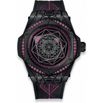 Replica Uhren Hublot Big Bang Sang Bleu All Black Pink 39mm 465.CS.1119.VR.1233.MXM18