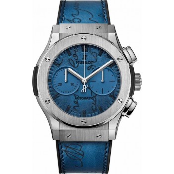 Replica Uhren Hublot Classic Fusion Chornograph Berluti Scritto Ocean Blue 521.NX.050B.VR.BER18