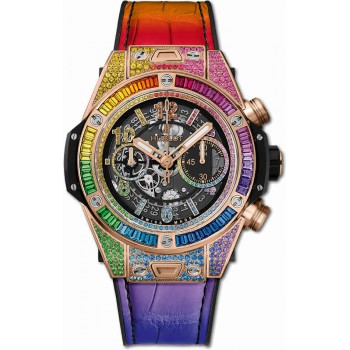 Replik-Uhr Hublot Big Bang Unico Rainbow King Gold 411.OX.9910.LR.0999