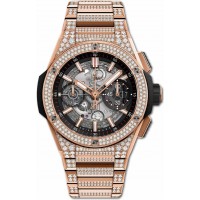 Replik-Uhr Hublot Big Bang Rose King Gold Pave Diamanten Integral Armband 42mm 451.OX.1180.OX.3704