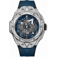 Replika Uhr Hublot Big Bang Unico Sang Bleu II Titanium Blue Pave 418.NX.5107.RX.1604.MXM20