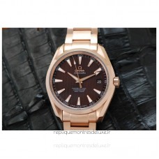 Replik-Uhr Omega Aqua Terra 41MM Roségold Braunes Zifferblatt 