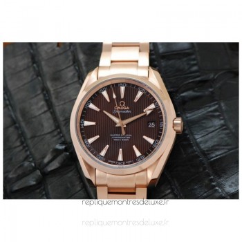 Replik-Uhr Omega Aqua Terra 41MM Roségold Braunes Zifferblatt 