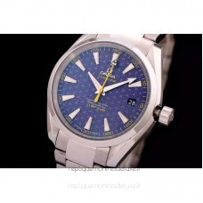 Replik-Uhr Omega Aqua Terra James Bond 41MM Rostfreier Stahl Blaues Zifferblatt 