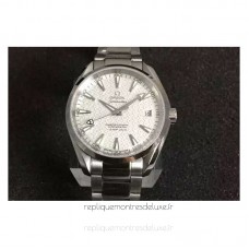 Replik-Uhr Omega Aqua Terra James Bond 41MM Rostfreier Stahl White TextuRotes Zifferblatt 