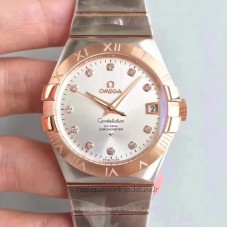 Replik-Uhr Omega Constellation 123.20.38.21.52.001 38MM Rostfreier Stahl /Roségold Rhodium-Zifferblatt 