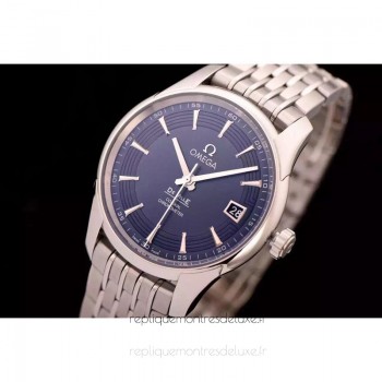 Replik-Uhr Omega De Ville 41MM Rostfreier Stahl Blaues Zifferblatt 