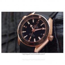 Replik-Uhr Omega Planet Ocean Professional 42MM Roségold Schwarzes Zifferblatt 