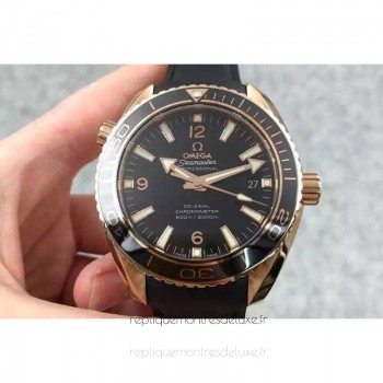 Replik-Uhr Omega Planet Ocean Professional 45MM Roségold Schwarzes Zifferblatt 