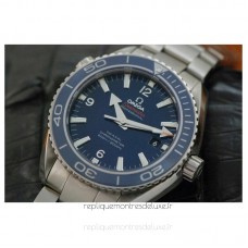 Replik-Uhr Omega Seamaster Planet Ocean 45MM Rostfreier Stahl Blaues Zifferblatt 