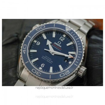 Replik-Uhr Omega Seamaster Planet Ocean 45MM Rostfreier Stahl Blaues Zifferblatt 