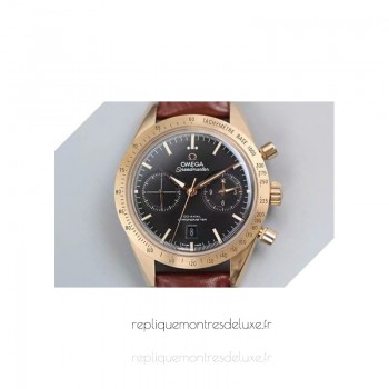 Replik-Uhr Omega Speedmaster 57 Chronograph 41MM Roségold /Rostfreier Stahl Schwarzes Zifferblatt 