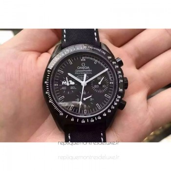 Replik-Uhr Omega Speedmaster Moonuhr Anniversary Silber Snoopy PVD Schwarzes Zifferblatt 