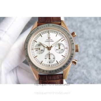 Replik-Uhr Omega Speedmaster Moonuhr Limited Edition Roségold WeiBes Zifferblatt 