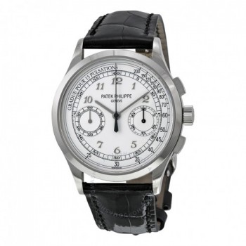 Replik Patek Philippe Komplikationen Chronograph weißes Zifferblatt Herrenuhr 5170G-001