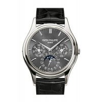 Replik Patek Philippe Grand Complications Graues Zifferblatt Platin Automatik 38 mm Herrenuhr 5140P-017