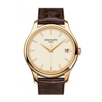 Replik Patek Philippe Calatrava Elfenbein Zifferblatt Gelbgold Herrenuhr 5227J