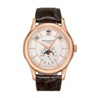 Replik Patek Philippe 5205R-001 Jahreskalender Mondphase Roségold Braunes Leder Herrenuhr