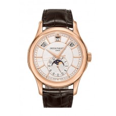 Replik Patek Philippe 5205R-001 Jahreskalender Mondphase Roségold Braunes Leder Herrenuhr