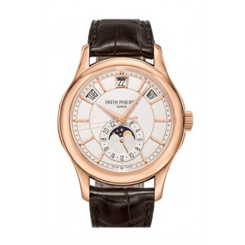 Replik Patek Philippe 5205R-001 Jahreskalender Mondphase Roségold Braunes Leder Herrenuhr