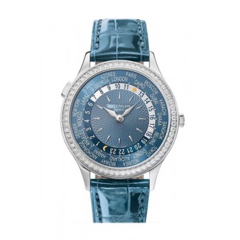 Replik Patek Philippe 7130G-014 Complications World Time Automatic Diamond Blue Dial Watch