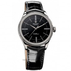 Replik-Uhr Rolex Cellini 50509 MK Rostfreier Stahl Schwarzes Zifferblatt