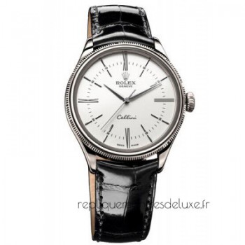 Replik-Uhr Rolex Cellini 50509 MK Rostfreier Stahl WeiBes Zifferblatt