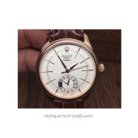 Replik-Uhr Rolex Cellini 50525 Roségold WeiBes Zifferblatt 