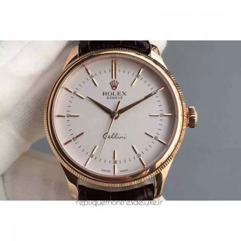 Replik-Uhr Rolex Cellini Time 50505 Roségold WeiBes Zifferblatt