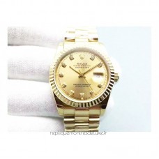 Replik-Uhr Rolex Datejust 116238 36MM Gelbgold Champagner-Zifferblatt