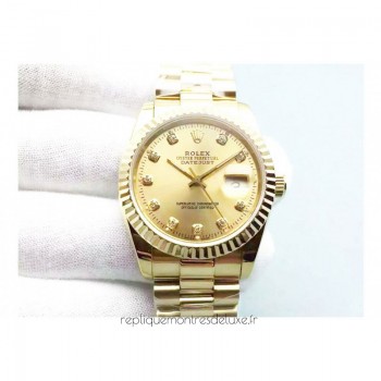 Replik-Uhr Rolex Datejust 116238 36MM Gelbgold Champagner-Zifferblatt