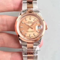 Replik-Uhr Rolex Datejust 31 178241 31MM Rostfreier Stahl & Roségold Champagner-Zifferblatt