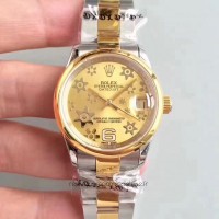 Replik-Uhr Rolex Datejust 31 178243 31MM Rostfreier Stahl & Gelbgold Champagner-Zifferblatt