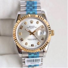 Replik-Uhr Rolex Datejust 36 116233 36MM Rostfreier Stahl & Gelbgold Rhodium-Zifferblatt